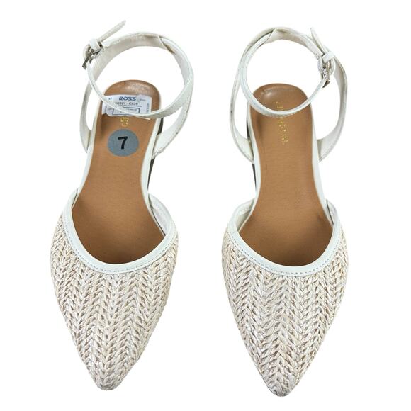 Indigo Rd. Garner Flats Women Size 7 M Cream Mesh Flats Pointed Toe Sling Backs - Picture 3 of 9